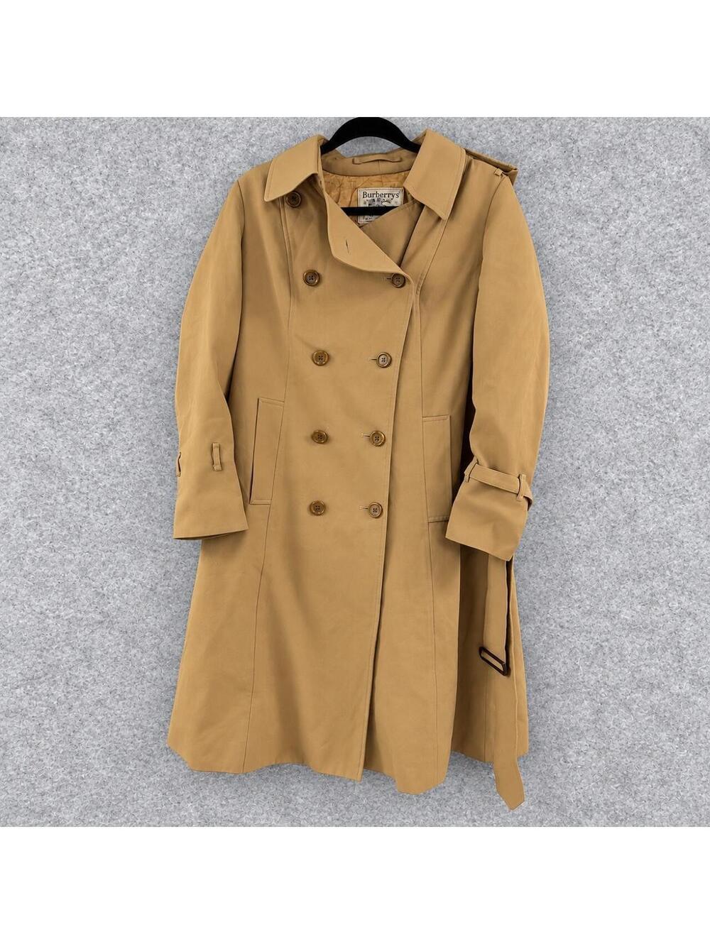 Vintage 1980s Burberry London Double Breasted Beige Trench Coat Size L
